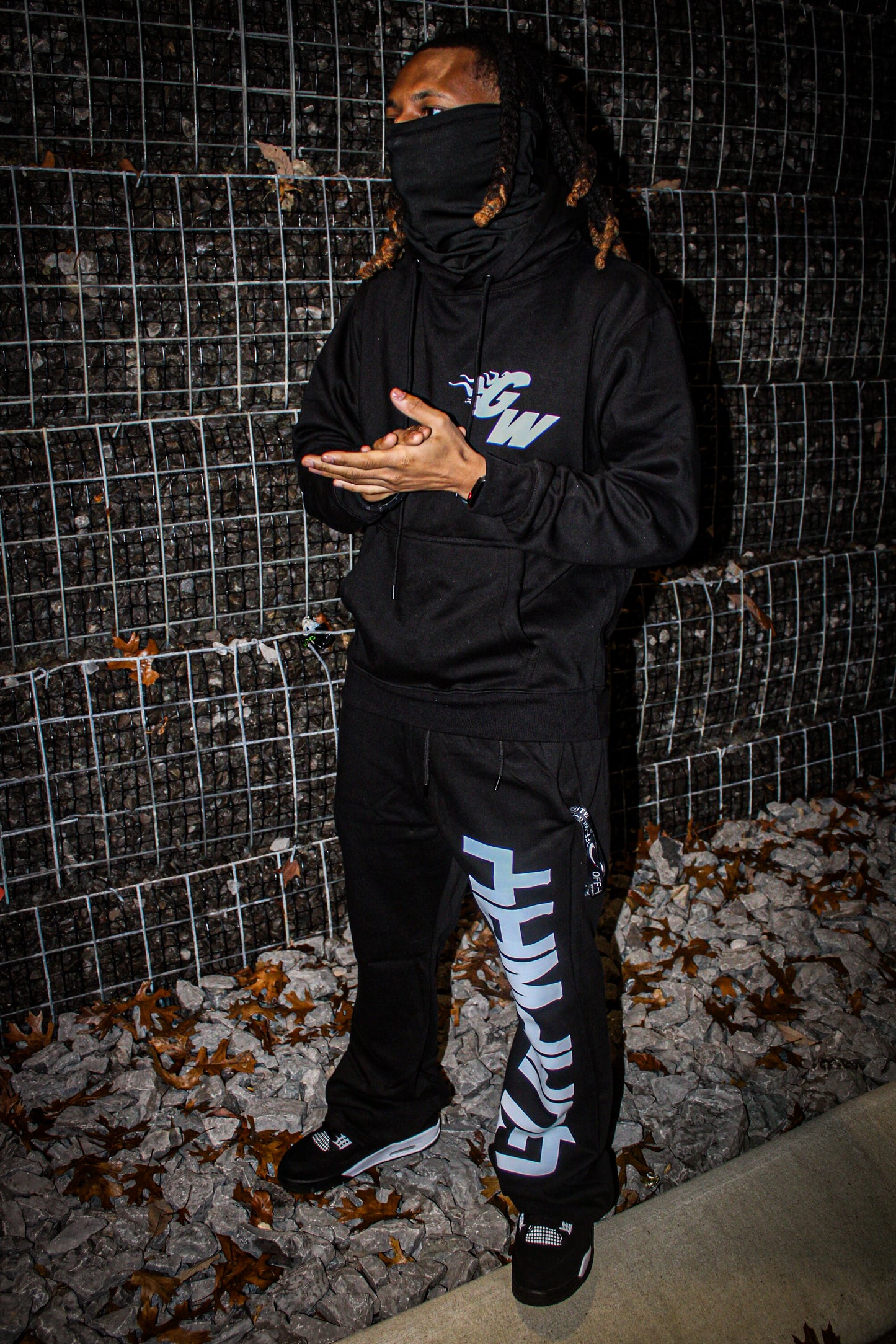 Black Flared Hoodie Set