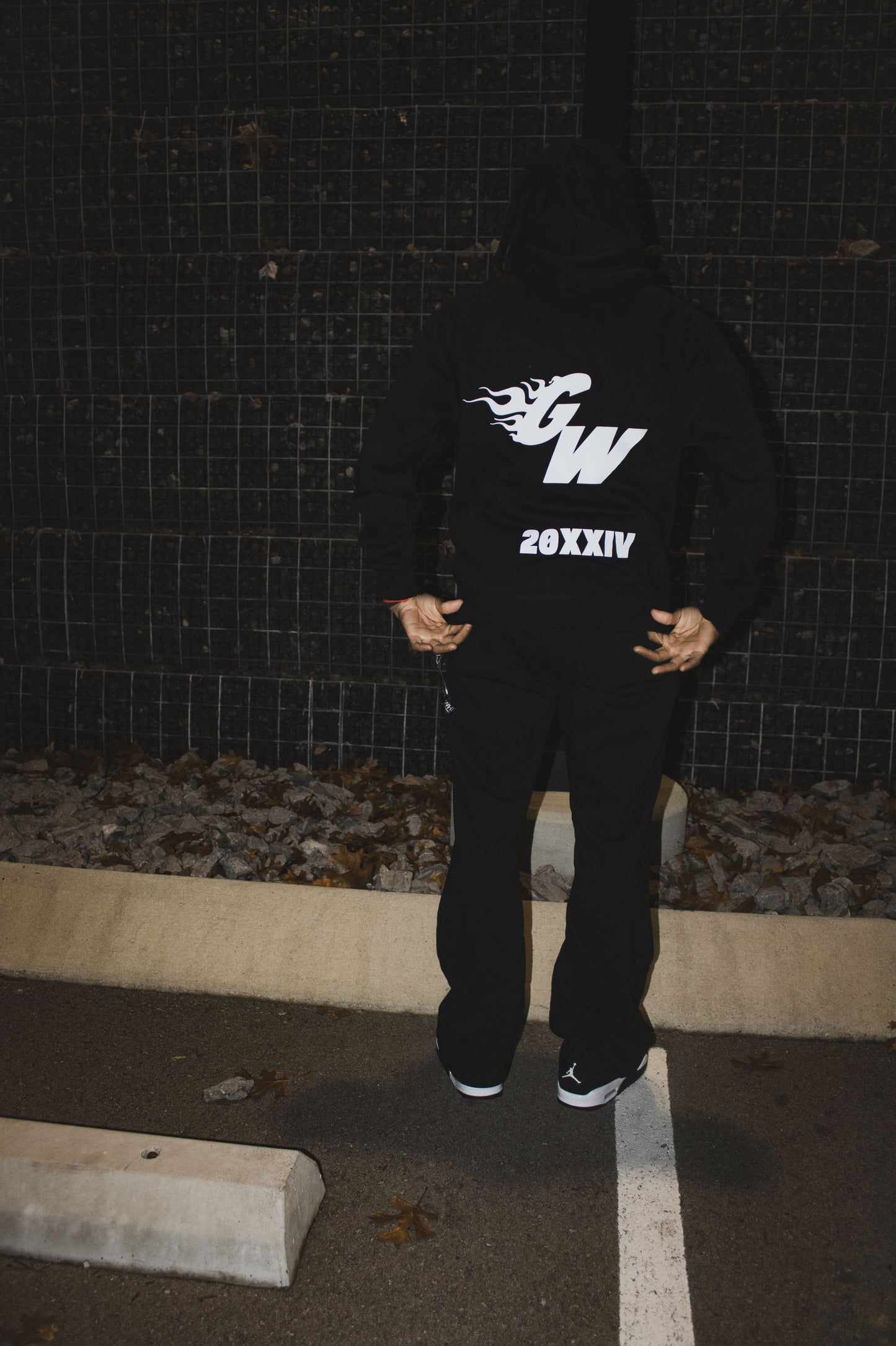 Black Flared Hoodie Set