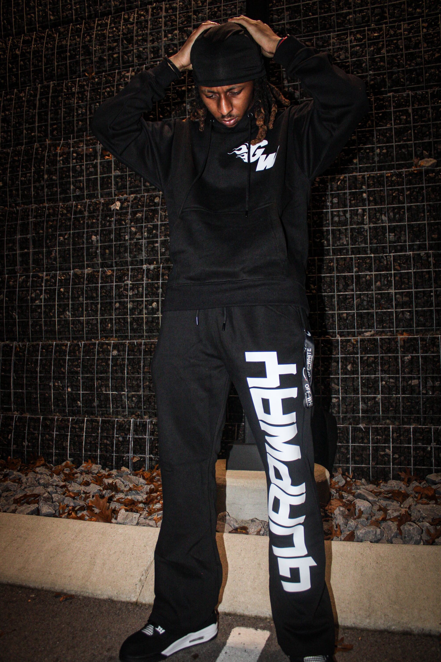 Black Flared Hoodie Set