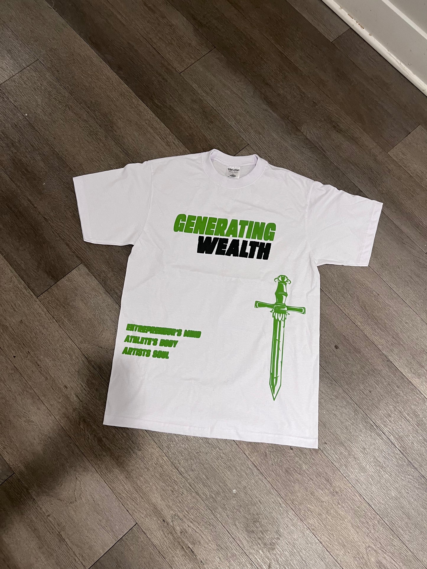 White Generating Wealth Tee